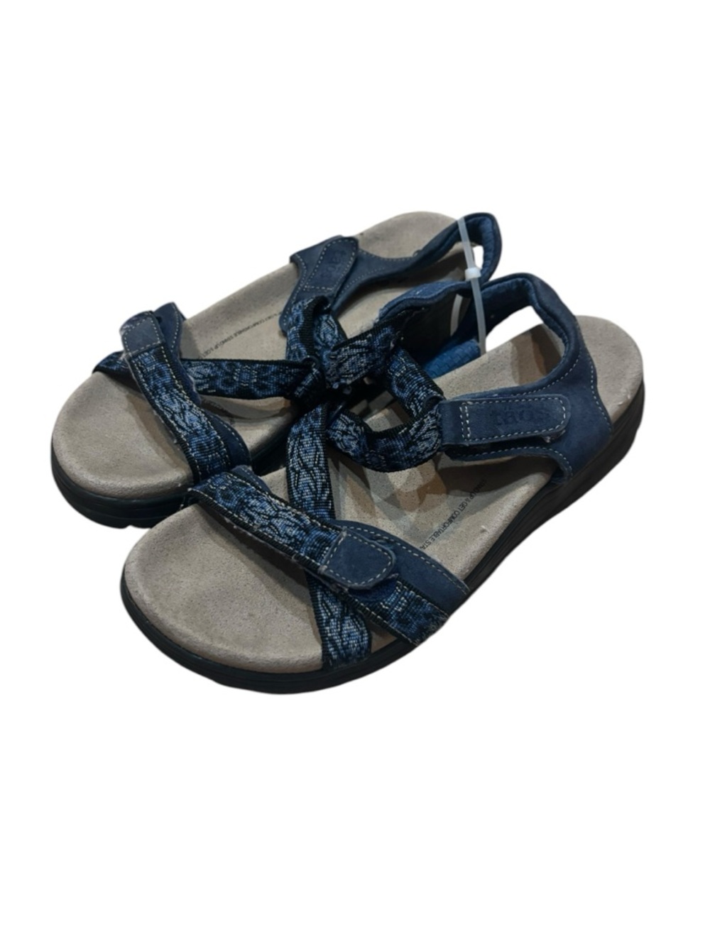 Taos ZEN Sandals Women Size 8 Blue Canva Strappy Comfort Adjustable Strap